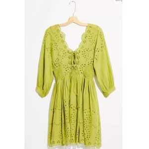 FREE PEOPLE Lottie Eyelet Lace Mini Dress